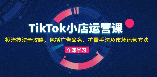 （13063期）TikTok小店运营课：投流技法全攻略，包括广告命名 扩量手法及市场运营方法-试验田