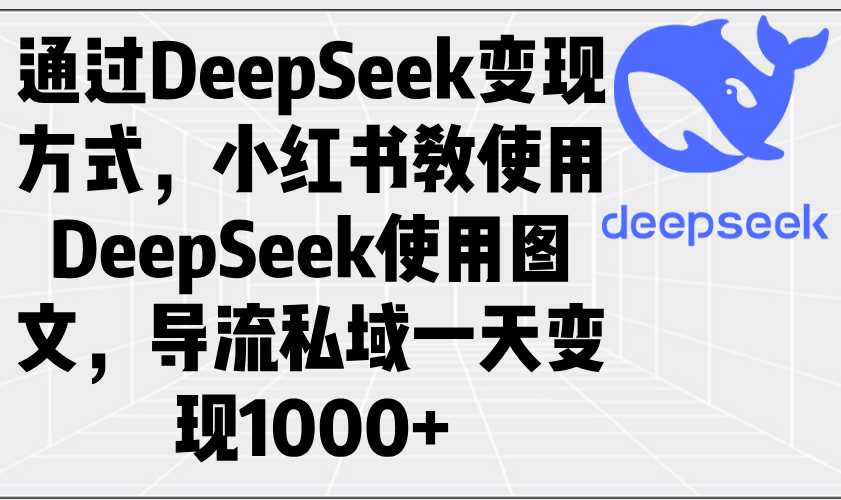 （14179期）根据DeepSeek变现模式，小红书的教应用DeepSeek图文并茂，引流公域一天转现1000-中创网_分享创业资讯_网络项目资源-试验田