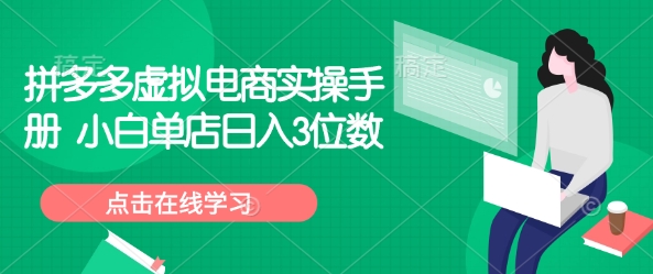 拼多多平台虚似电子商务实际操作指南 新手门店日入3个数-中创网_分享创业资讯_网络项目资源-试验田