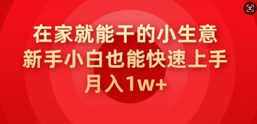 在家也能干的小生意，新手入门也可以快速入门，月入1w-中创网_分享创业资讯_网络项目资源-试验田