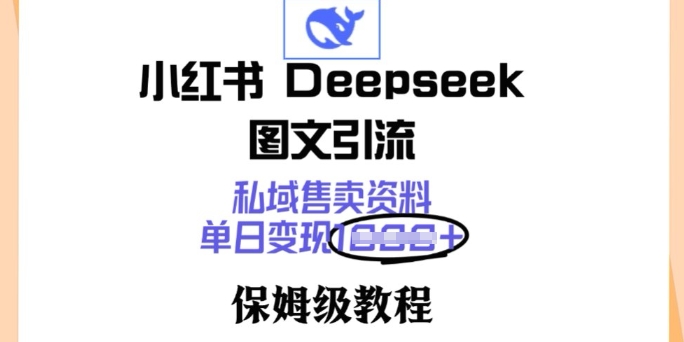 小红书的Deepseek图文并茂引流方法，公域出售材料，单日转现好几张，家庭保姆级实例教程-中创网_分享创业资讯_网络项目资源-试验田