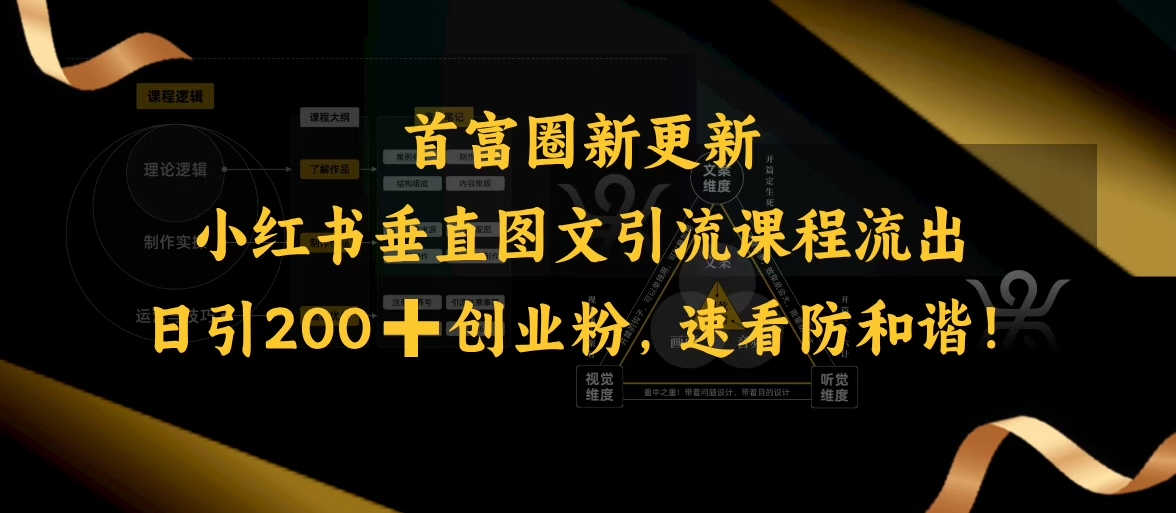 小红书的竖直图文并茂引流课程排出，日引200 自主创业粉，请查收防和睦-中创网_分享创业资讯_网络项目资源-试验田