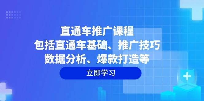 直通车推广课程：包括直通车基础、推广技巧、数据分析、爆款打造等-试验田