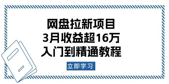 网盘拉新项目：3月收益超16万，入门到精通教程-试验田