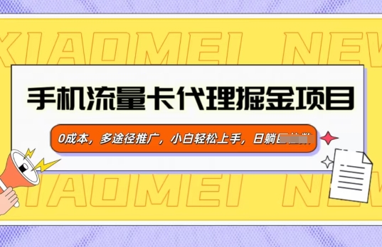 手机流量卡代理掘金项目，0成本，多途径推广，小白轻松上手-试验田