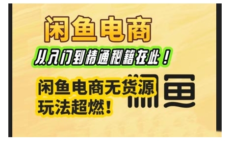 闲鱼电商实战课，从入门到精通秘籍在此，闲鱼电商无货源玩法超燃!-试验田