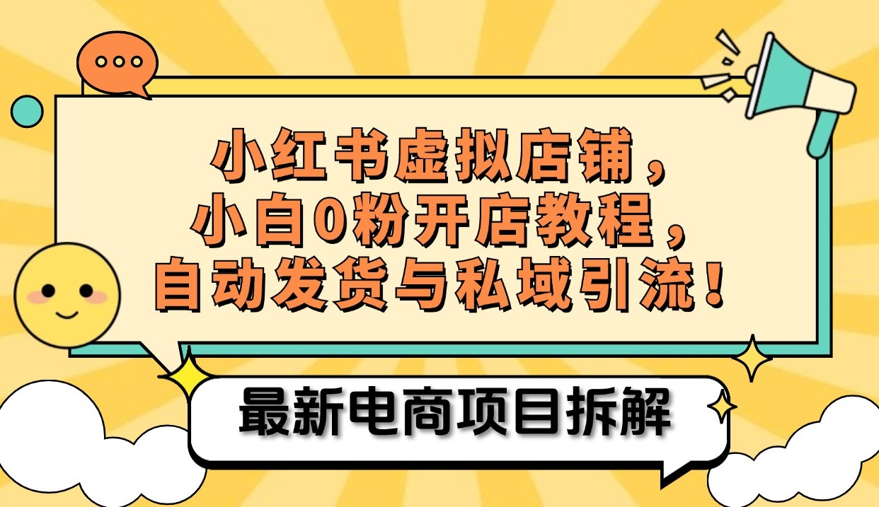 小红书电商，小白虚拟类目店铺教程，被动收益+私域引流-试验田