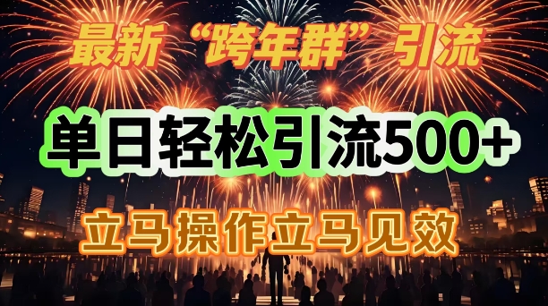 最新跨年群引流，单日轻松引流500，立马操作立马见效-试验田