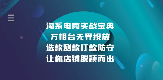 （13701期）淘系电商实战宝典：万相台无界投放，选款测款打款防守，让你店铺脱颖而出-试验田