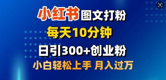 2月小红书的图文并茂磨粉，每日10min，日引300 自主创业粉，新手轻轻松松月收入过W-中创网_分享创业资讯_网络项目资源-试验田