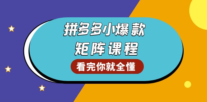 （13699期）拼多多爆款矩阵课程：教你测出店铺爆款，优化销量，提升GMV，打造爆款群-试验田