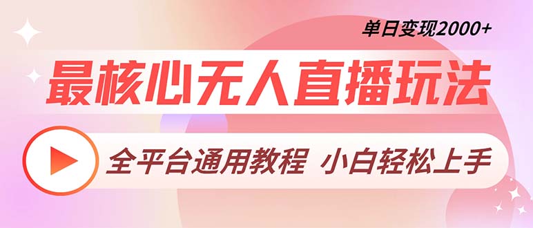 （13221期）最核心无人直播玩法，全平台通用教程，单日变现2000+-试验田