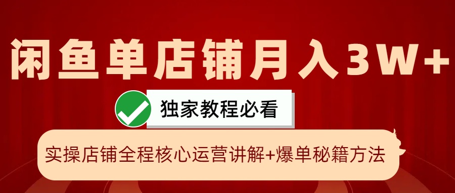 闲鱼单店铺月入3W+实操展示，爆单核心秘籍，一学就会-试验田