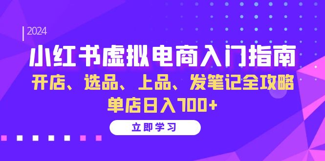 （13185期）小红书虚拟电商入门指南：开店、选品、上品、发笔记全攻略 单店日入700+-试验田