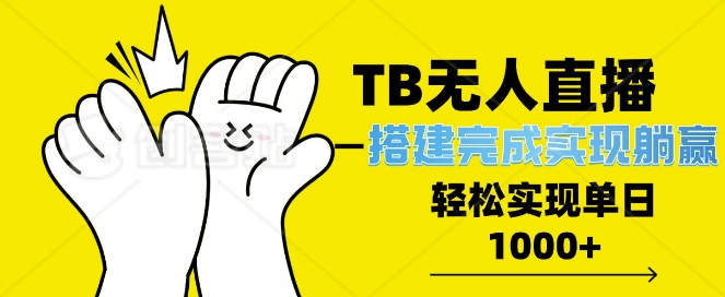 TB全自动无人直播搭建，完成实现躺赢，轻松日入多张-试验田