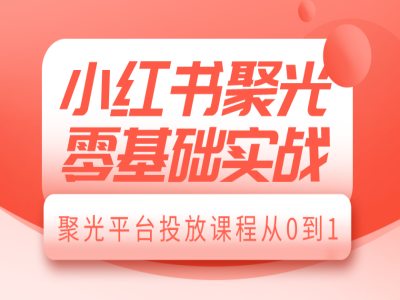 小红书聚光零基础实战，聚光平台投放课程从0到1-试验田