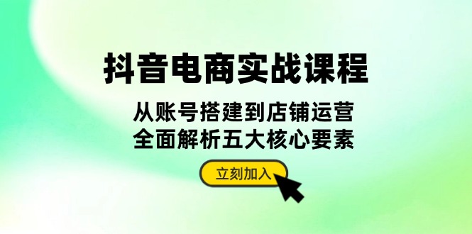 （13350期）抖音 电商实战课程：从账号搭建到店铺运营，全面解析五大核心要素-试验田