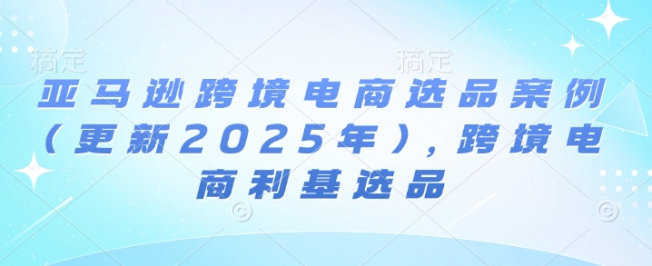 亚马逊平台跨境电商选品实例(升级2025年2月)，跨境电子商务冷门选款-中创网_分享创业资讯_网络项目资源-试验田