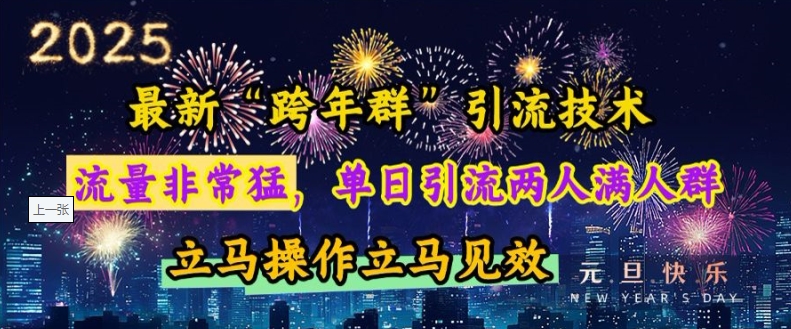 最新“跨年群”引流，流量非常猛，单日引流两人满人群，立马操作立马见效【揭秘】-试验田