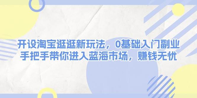 开设淘宝逛逛新玩法，0基础入门副业，手把手带你进入蓝海市场，赚钱无忧-试验田