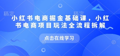 小红书电商掘金课，小红书电商项目玩法全流程拆解-试验田