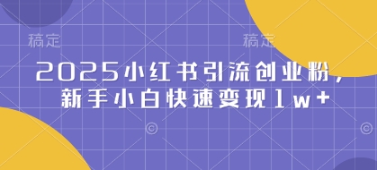 2025小红书引流创业粉，新手小白快速变现1w+-试验田