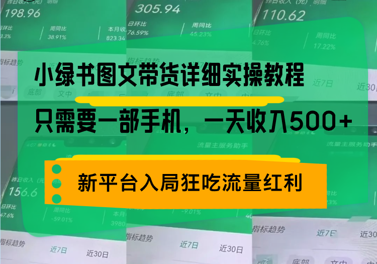 （13509期）小绿书图文带货详细实操教程，只需要一部手机，一天收入500+，轻松变现-试验田