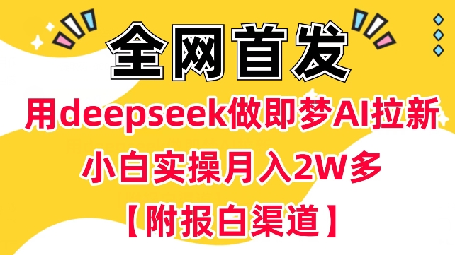 用deepseek做即梦Ai引流 新手实际操作月入了W 【附开通抖音小店方式】-中创网_分享创业资讯_网络项目资源-试验田