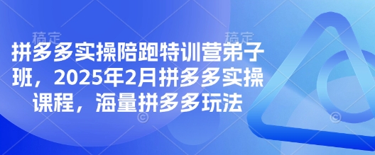 拼多多平台实际操作陪跑夏令营弟子班，2025年2月拼多多平台实操课程，大量拼多多平台游戏玩法-中创网_分享创业资讯_网络项目资源-试验田