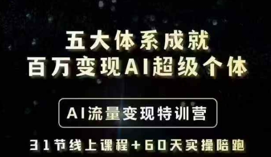 五大体系造就上百万转现AI超级个体- AI数据流量变现夏令营，一步一步教大家一个人怎么年收入百W-中创网_分享创业资讯_网络项目资源-试验田